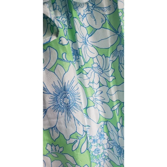 71. J.Crew Collection ruffle-trim cutout maxi dress in lime floral - Picture 9 of 12
